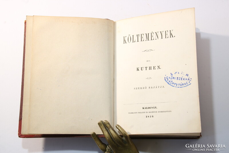 1859 Kuthen költeményei egyedi bibliofil félbőr kötésben !!