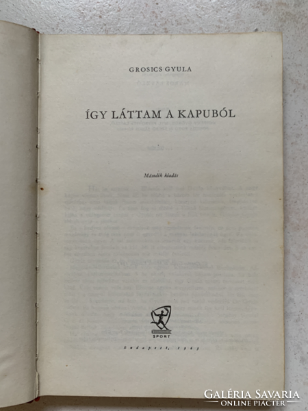 Grosics Gyula: Így láttam a kapuból