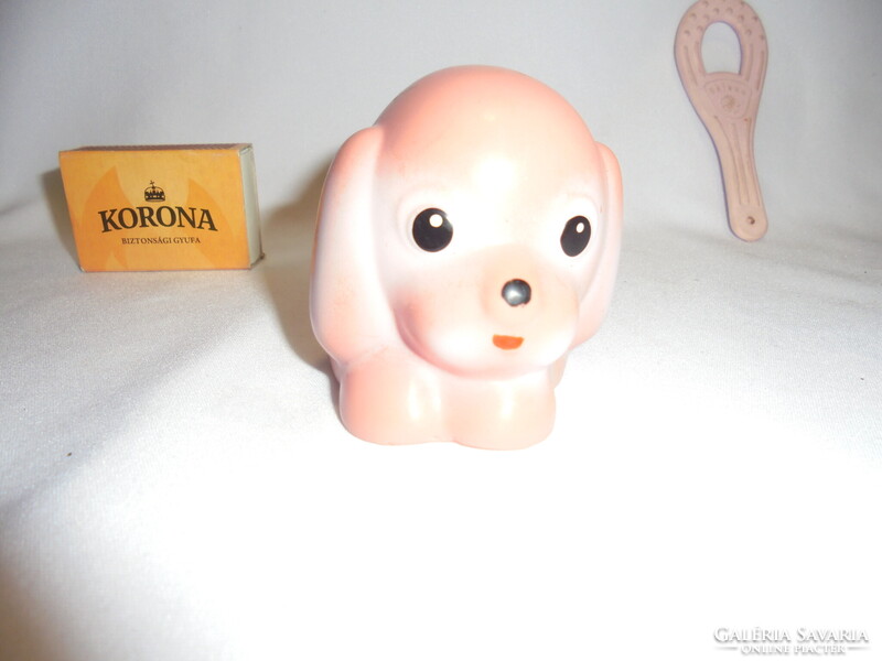 Retro CHICCO rágóka és csipogós gumi kutya baba játék - együtt