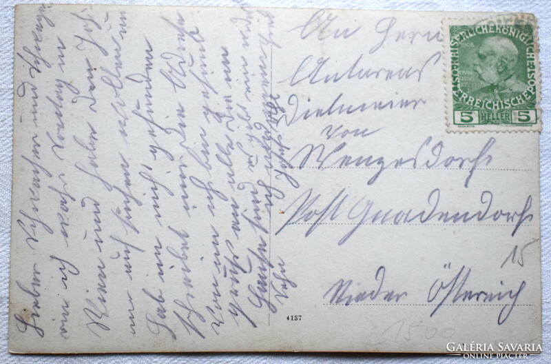 Antik fotó képeslap  - katonák lovon