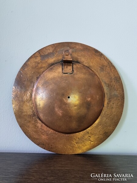 Vintage réz/ bronz iparművészeti falidísz, tál - Európa elrablása