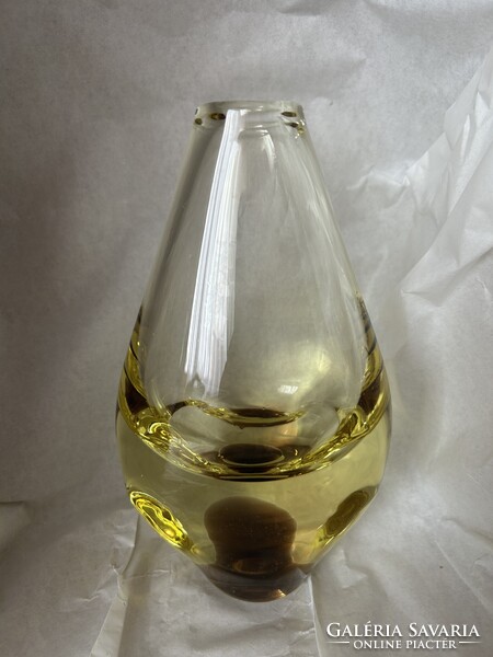 Miloslav Klinger sommerso üveg tálka és váza szett