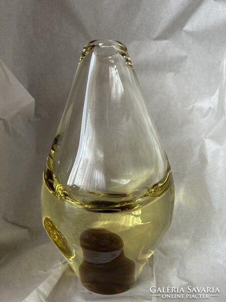 Miloslav Klinger sommerso üveg tálka és váza szett