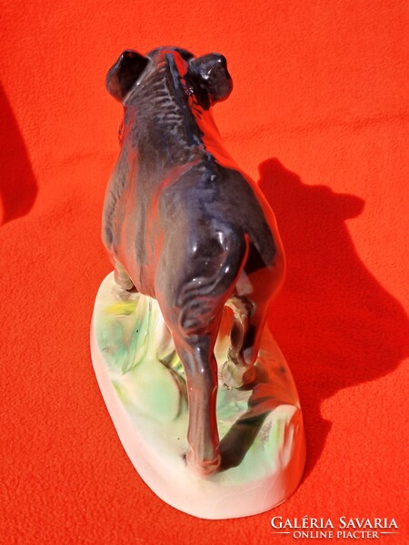 Ritka! Német Katzhütte nagy méretű vaddisznó / vadkan porcelán figura