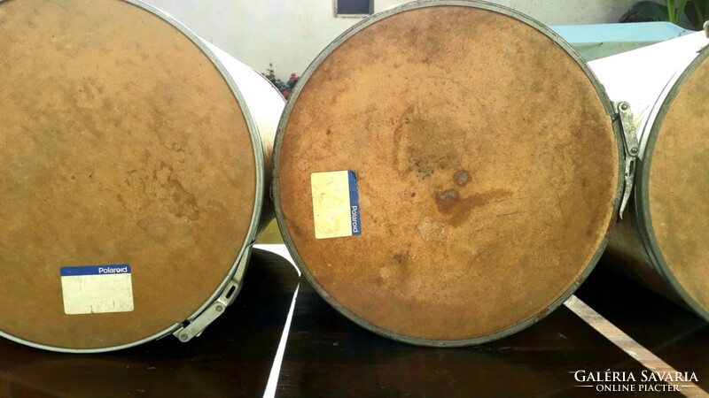 Régi, filmtekercs tároló dobozok, fém abroncs, Budapest felirat, ár/ darab