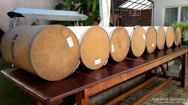 Régi, filmtekercs tároló dobozok, fém abroncs, Budapest felirat, ár/ darab