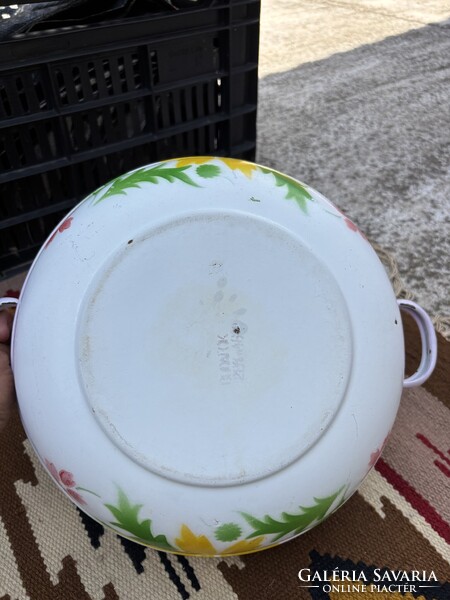 Budafoki 28 cm pogácsás pogácsástál  paraszttál Zománcos Zománcozott nosztalgia darab paraszti