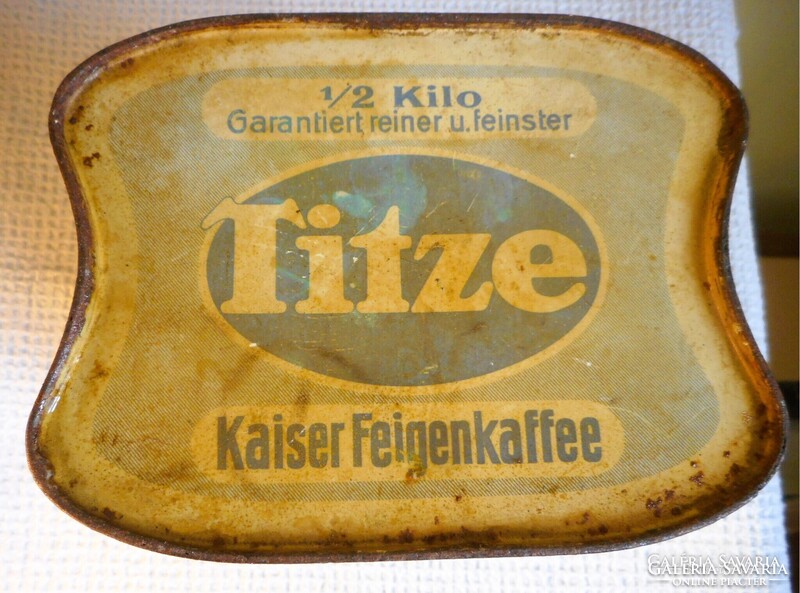 Antik fém kávésdoboz szép állapotban (Titze fügekávé)