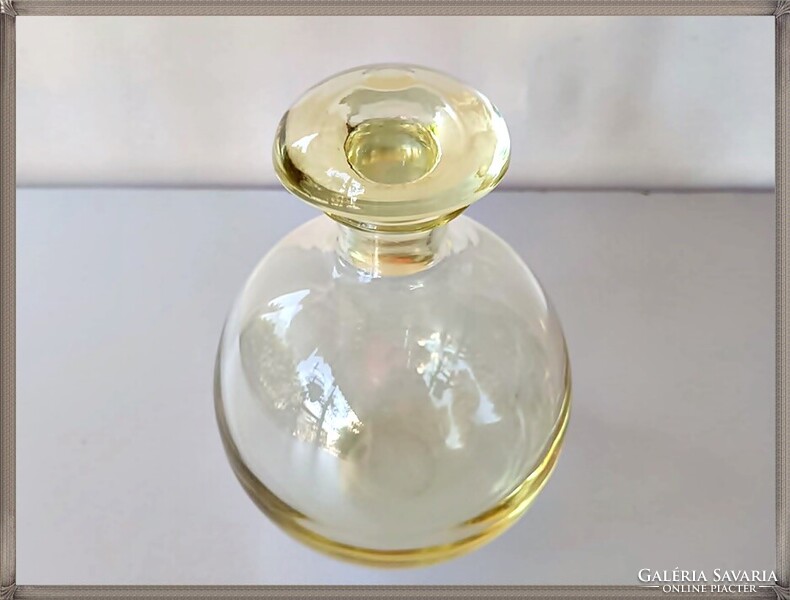 Moser Culbuto, yellow-colored decanter, lead-free crystal bottle