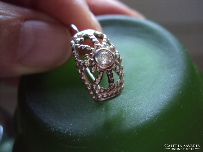 Ezüst fülbevaló /biztonsági kapcsos/