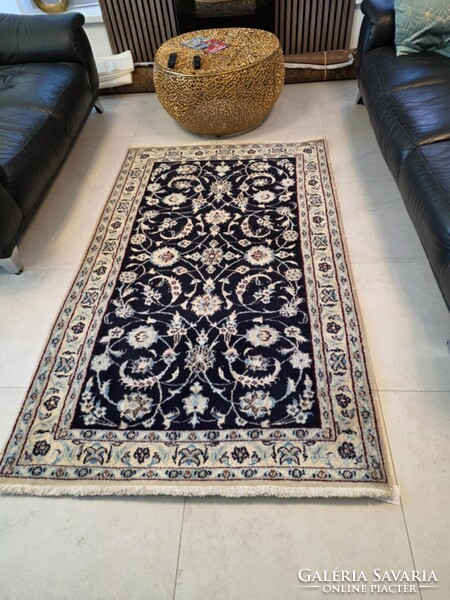 Selyemkontúros iráni nain 120x200 kézi gyapjú perzsa szőnyeg FZ65