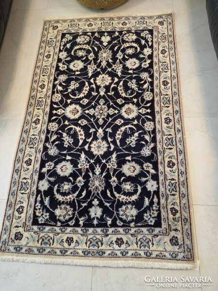 Selyemkontúros iráni nain 120x200 kézi gyapjú perzsa szőnyeg FZ65