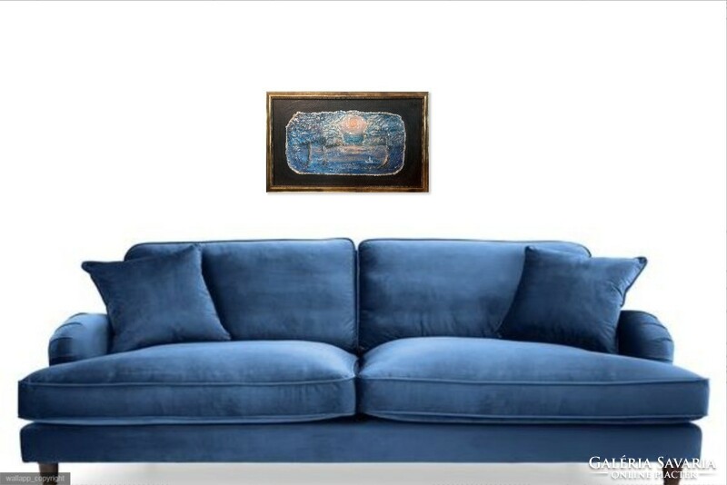 Holdfényes séta  Prima díjas művész zománcképe, tanúsítvánnyal. 55x35cm. Károlyfi Zsófia (1952)