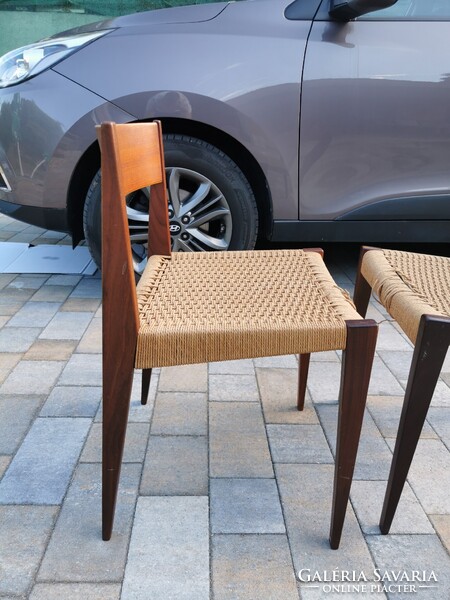Mid Century Pia Tikfa Székek by Poul Cadovius / 2 db / Retró / Régi / Fonott