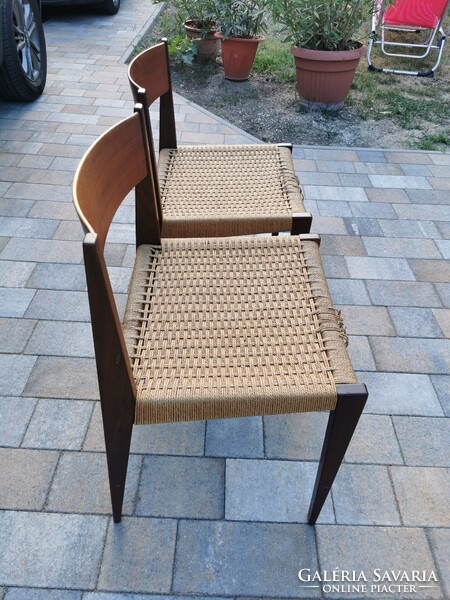Mid Century Pia Tikfa Székek by Poul Cadovius / 2 db / Retró / Régi / Fonott