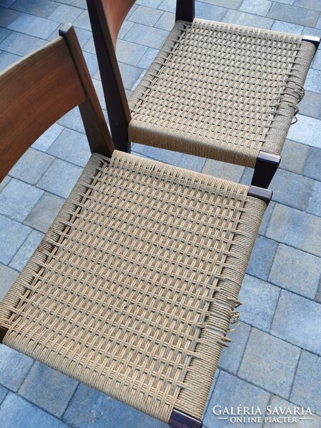 Mid Century Pia Tikfa Székek by Poul Cadovius / 2 db / Retró / Régi / Fonott