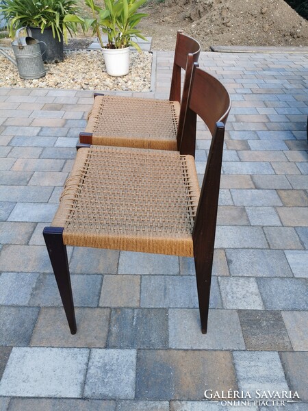 Mid Century Pia Tikfa Székek by Poul Cadovius / 2 db / Retró / Régi / Fonott
