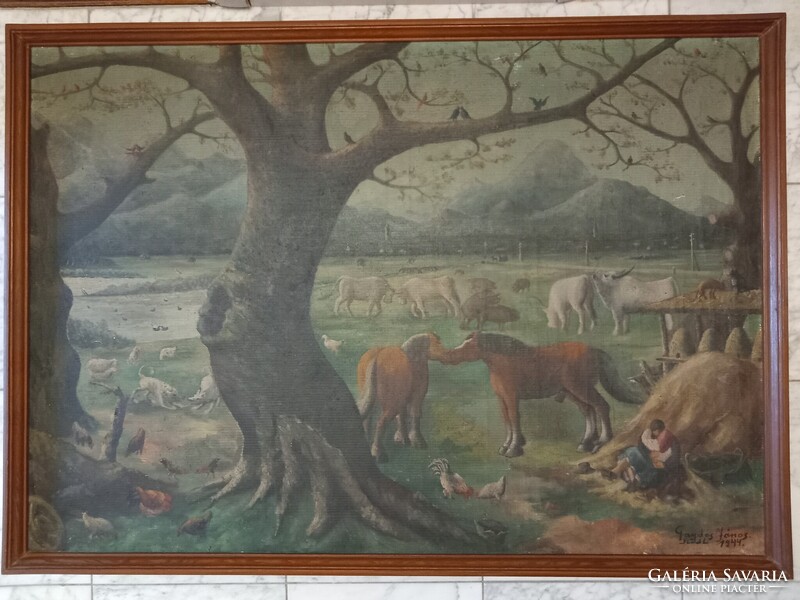 Gajdos János nagyméretű olajfestmény