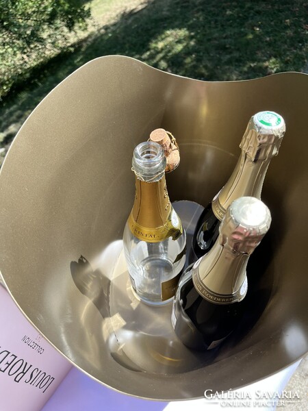 Louis Roederer Champagne – Bronzarany színű fém jégkád