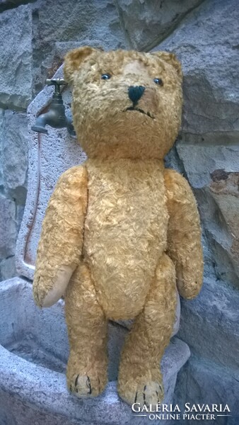 Minimál áron ! Antik Mackó-Maci szalmával tömve, 45 cm gyűjtőknek ajánlva
