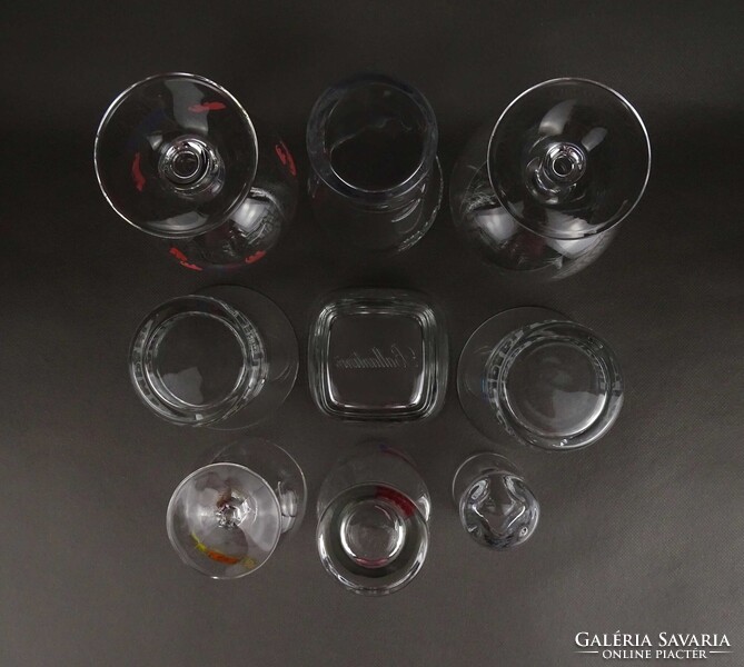 1W858 Feliratos, márkás pohár csomag COCA-COLA, BOLS, CAMPARI, BALLANTINES, stb. 9 darab