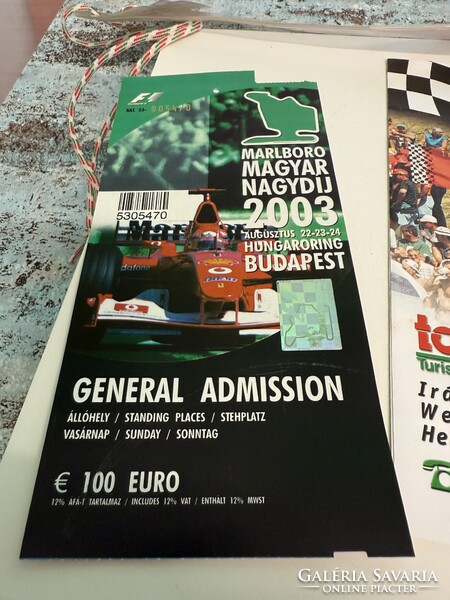 Forma-1 2003 Magyar Nagydíj Gold 1 Belépő Pass Ritka A172