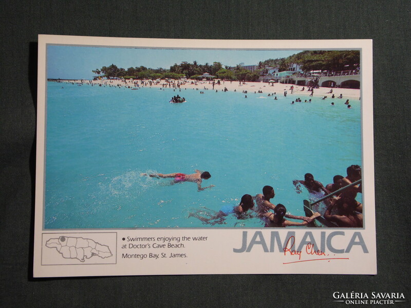 Képeslap,Közép Amerika,Jamaica,Montego Bay, St. James,Doctor's Cave Beach,strand,1980-