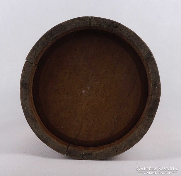 1W746 Antik köpülő fa vajköpülő vödör 39.5 cm
