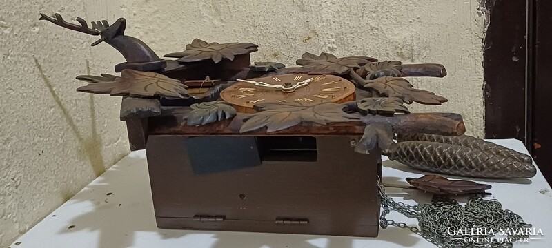 Antik stílusú fa kakukkos óra - működőképes