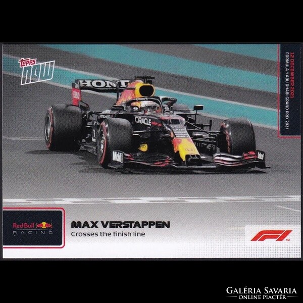 Topps NOW Formula 1 - #082 Max Verstappen - Crosses the finish line