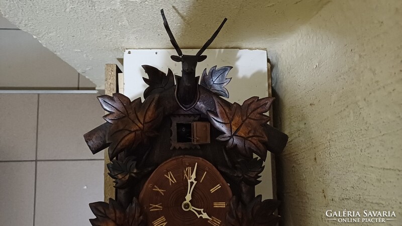 Antik stílusú fa kakukkos óra - működőképes