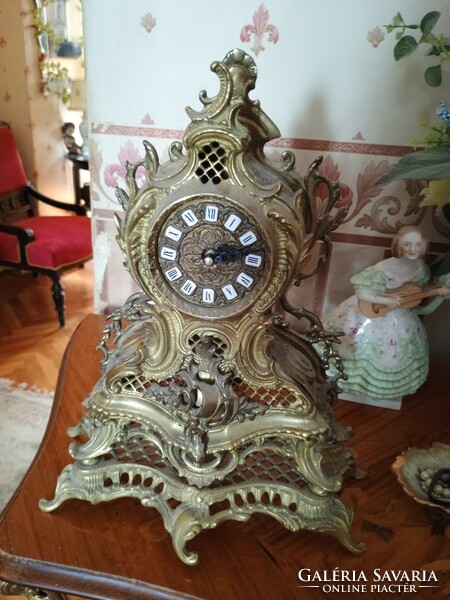 Barokk antik stílusú kandallóóra kandalló asztali óra (1)
