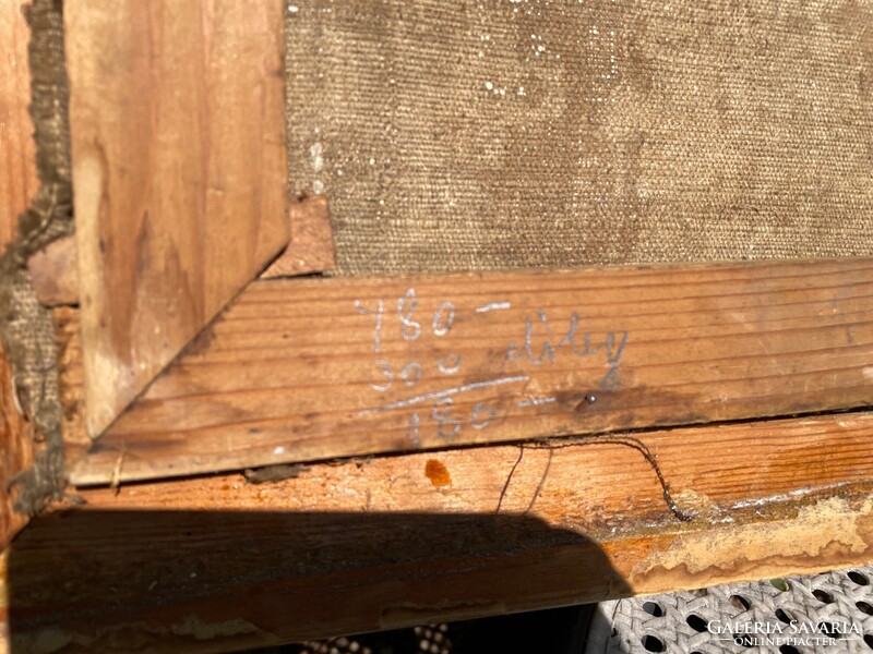 Romek Árpád (1883-1960) asztali csendélet virágokkal és gyümölcsökkel régi olaj festménye antik