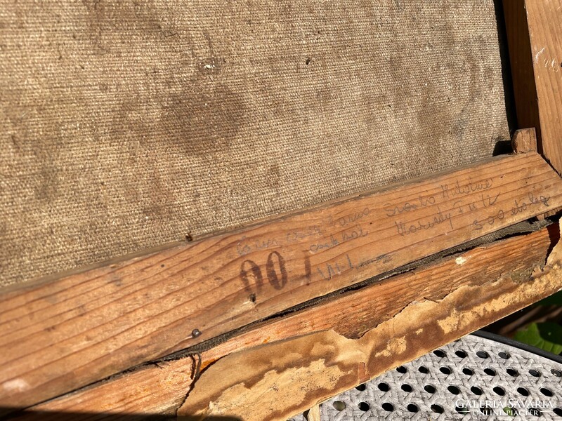 Romek Árpád (1883-1960) asztali csendélet virágokkal és gyümölcsökkel régi olaj festménye antik