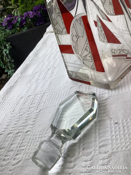 Haida Karl Palda Art Deco üveg decanter