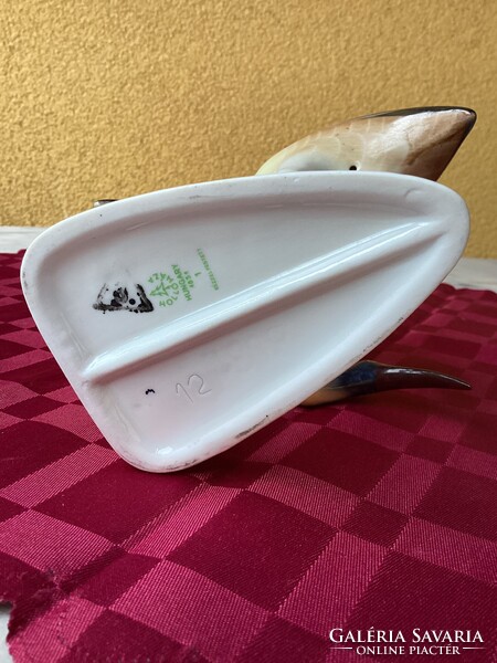 Hollóházi porcelán kézi festésű ibisz madár pár 18 cm.