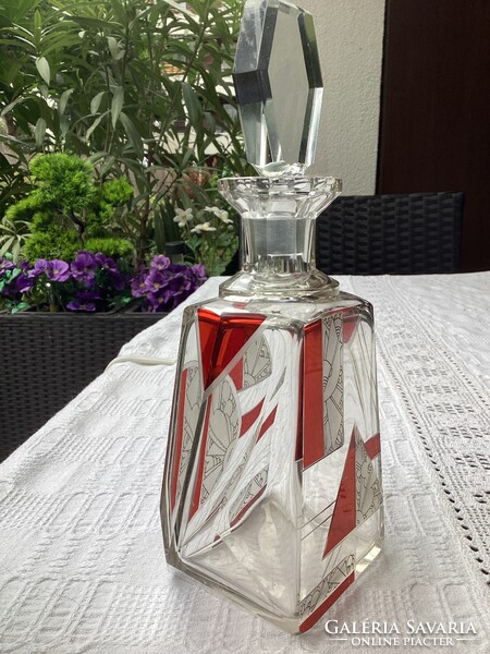 Haida Karl Palda Art Deco üveg decanter