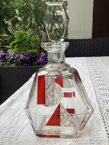 Haida Karl Palda Art Deco üveg decanter
