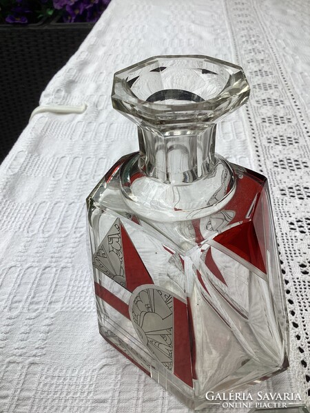 Haida Karl Palda Art Deco üveg decanter