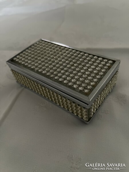 Tündéri fém üveg, tükrös ékszertartó doboz.