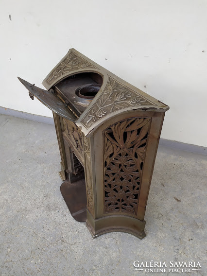 Antik Art Deco szecesszió jugendstil vaskályha kályha bányász vájár kandalló keret 3820