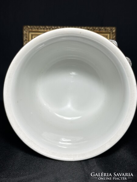 Herendi Virágos mintás kaspó delfin fogóval.