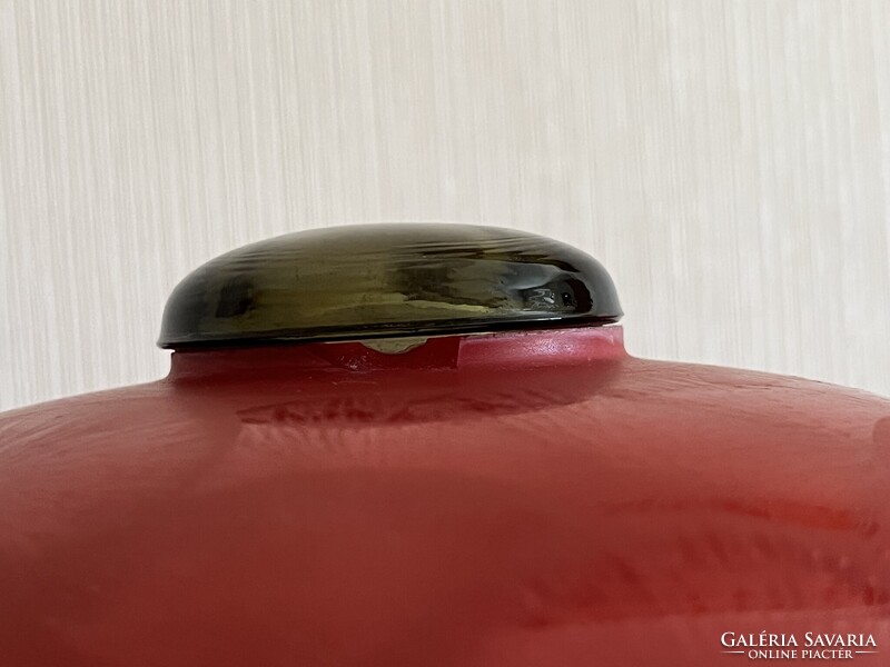 Space age Karin Korn gomba alakú piros üveg lámpa VEB Görlitz (E0013)