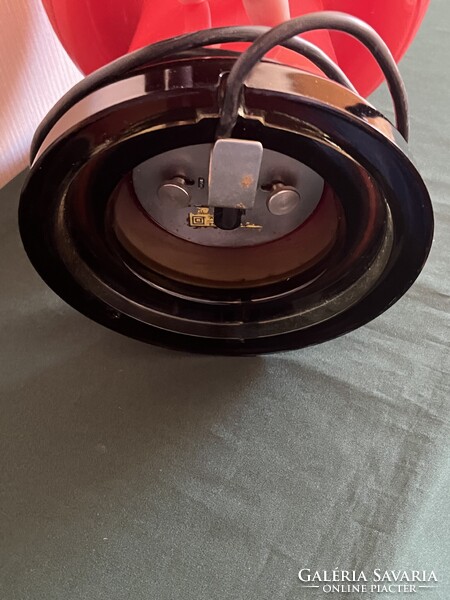 Space age Karin Korn gomba alakú piros üveg lámpa VEB Görlitz (E0013)