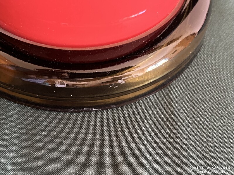 Space age Karin Korn gomba alakú piros üveg lámpa VEB Görlitz (E0013)