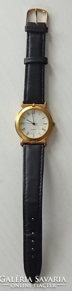 Retro Vintage Bőrszíjas Női Karóra Quartz Aranyozott