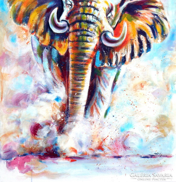 Majestic elephant II- acrylic painting / Fenséges elefántII - akril festmény