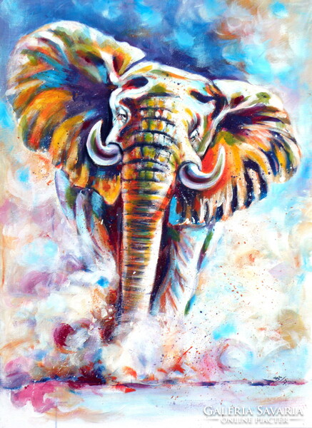 Majestic elephant II- acrylic painting / Fenséges elefántII - akril festmény