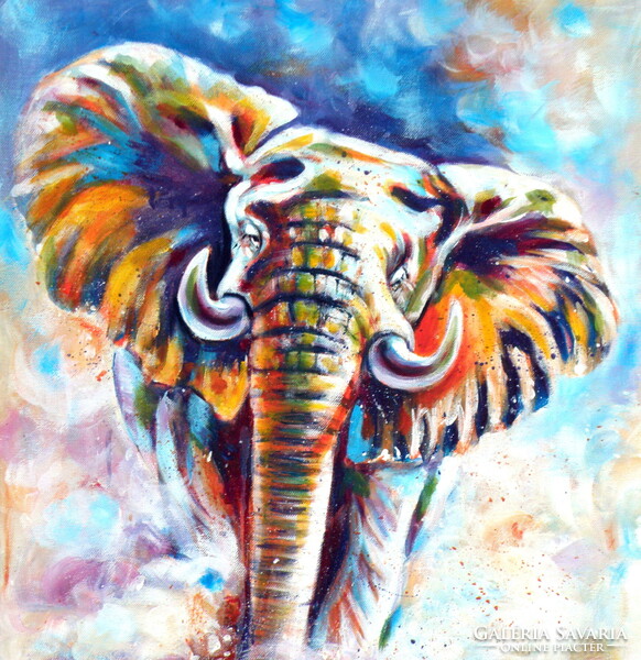 Majestic elephant II- acrylic painting / Fenséges elefántII - akril festmény