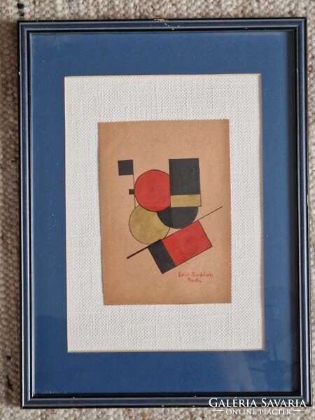Erich Buchholcz: Vogel im Nest, guache